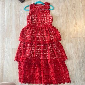 Red lace dress